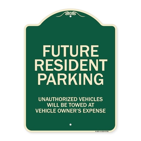 Signmission Designer Series-Unauthorized Vehicles Will Be Towed Green, 24" x 18", G-1824-9746 A-DES-G-1824-9746